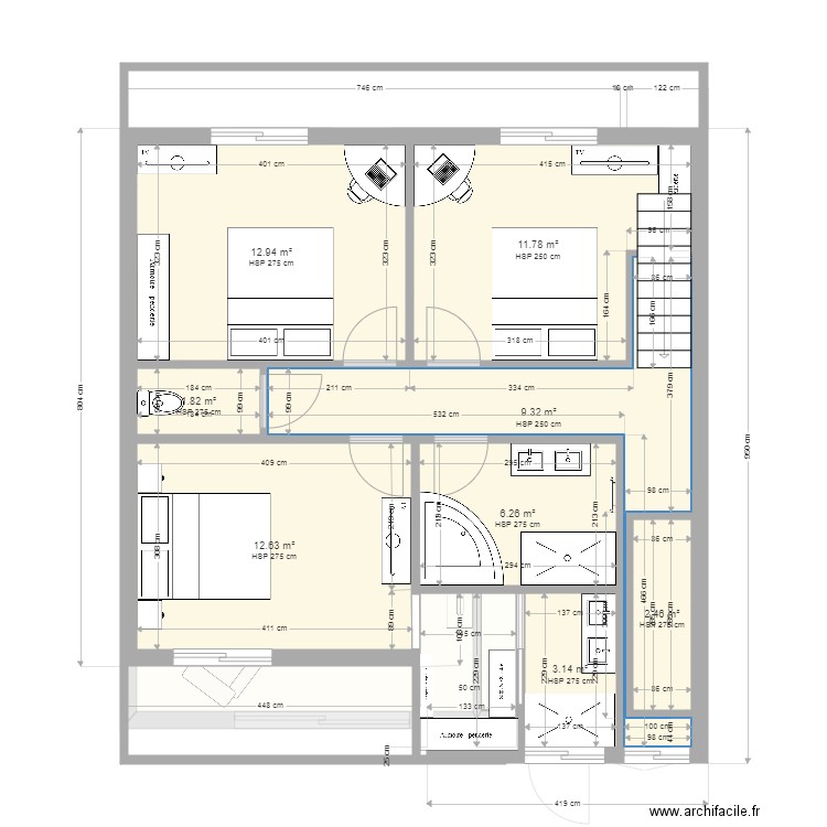 sonim2 etage projet2. Plan de 0 pièce et 0 m2