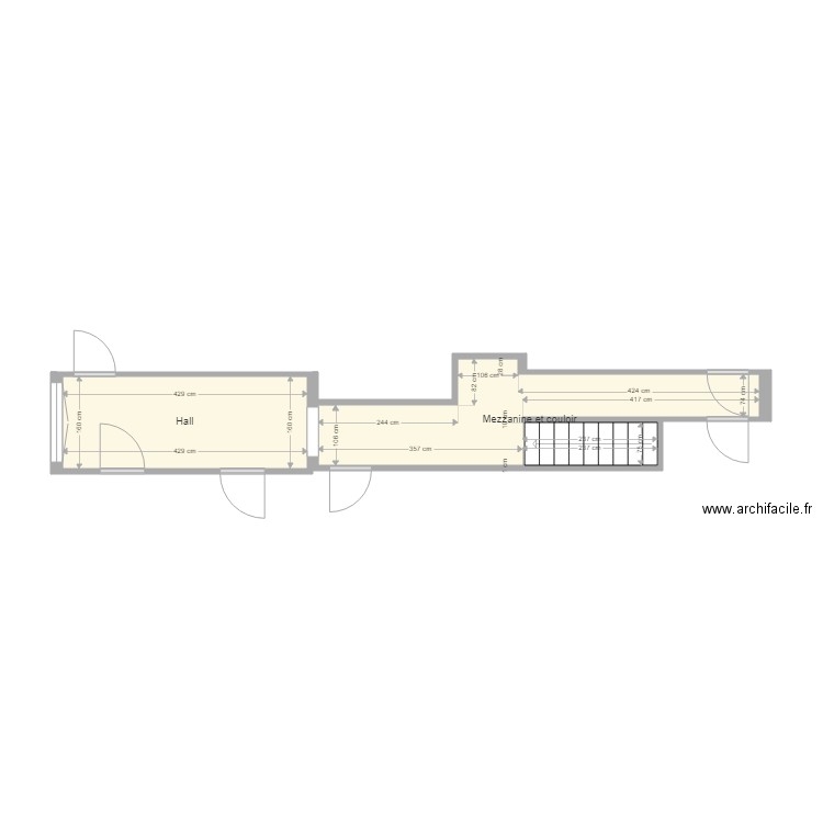 Hall mezzanine couloir. Plan de 0 pièce et 0 m2