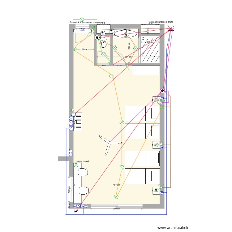 Chambre F façade Etage 1 2 3 élec du 04 03 20. Plan de 0 pièce et 0 m2