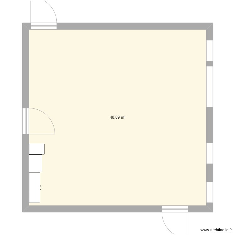 BLIN-PORTE. Plan de 1 pièce et 48 m2