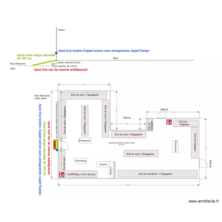 MAROQUINERIE ST JEAN APRES TRAVAUX. Plan de 