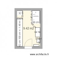 plan SDB douche 140 par 90 cm