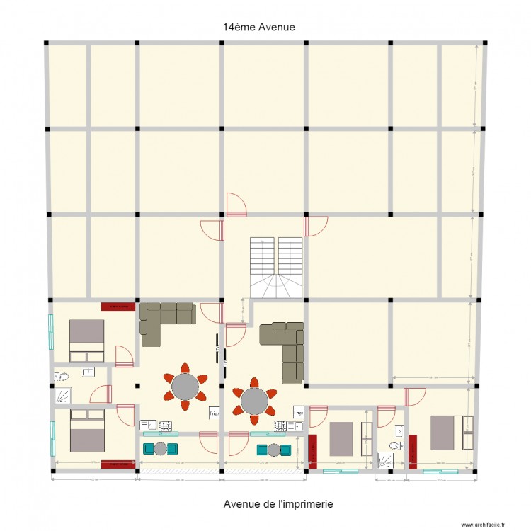 appartements etage. Plan de 29 pièces et 349 m2