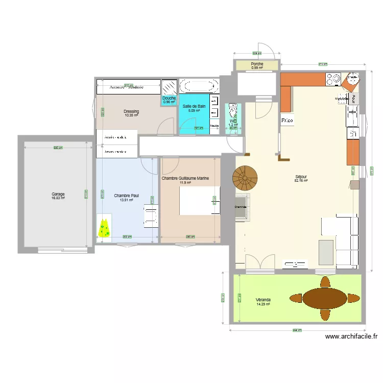 Maison 450KE. Plan de 