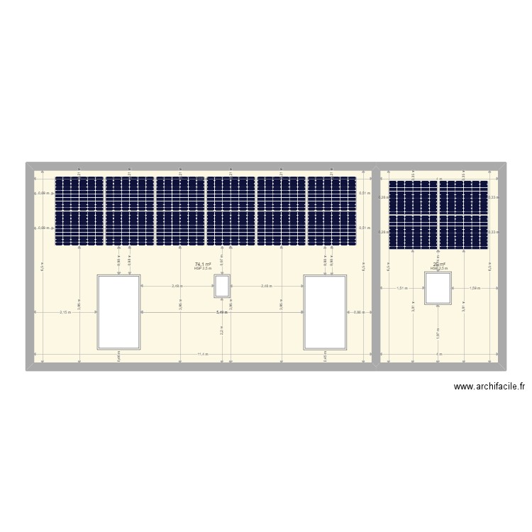 Baudin Nicolas 02200Chacrise . Plan de 2 pièces et 100 m2