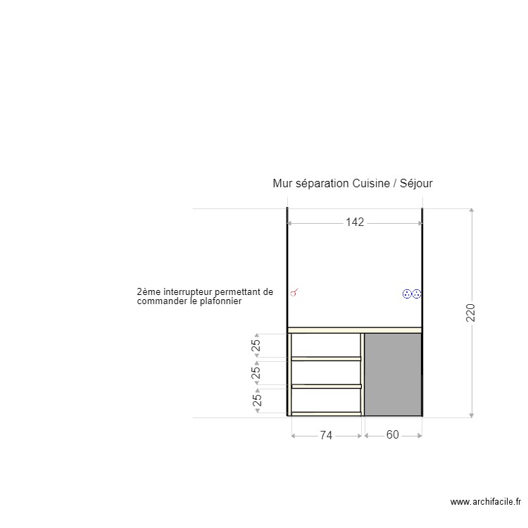 Cuisine  Salon. Plan de 0 pièce et 0 m2