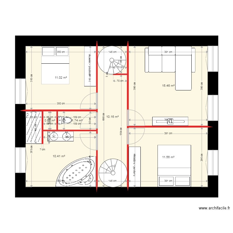 location ramber 1etage. Plan de 0 pièce et 0 m2