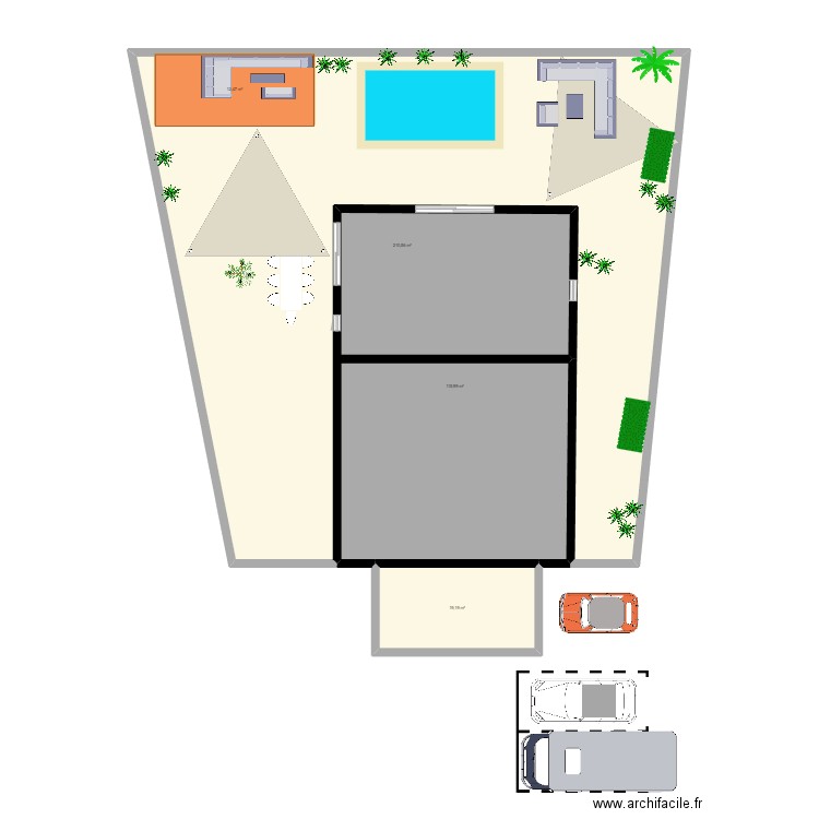 Jardin Pertuis. Plan de 4 pièces et 375 m2