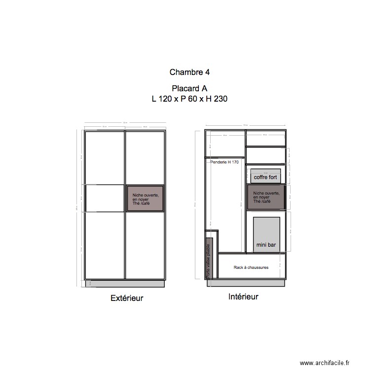Placard Chambre 4 . Plan de 0 pièce et 0 m2