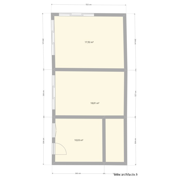 Plan défaut . Plan de 3 pièces et 46 m2