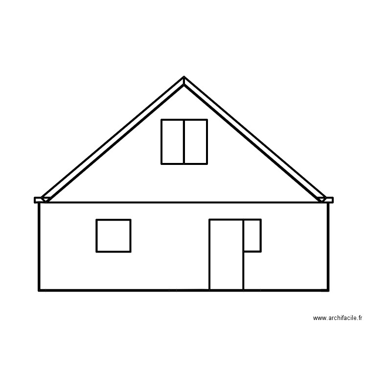 Façade maison . Plan de 10 pièces et 36 m2