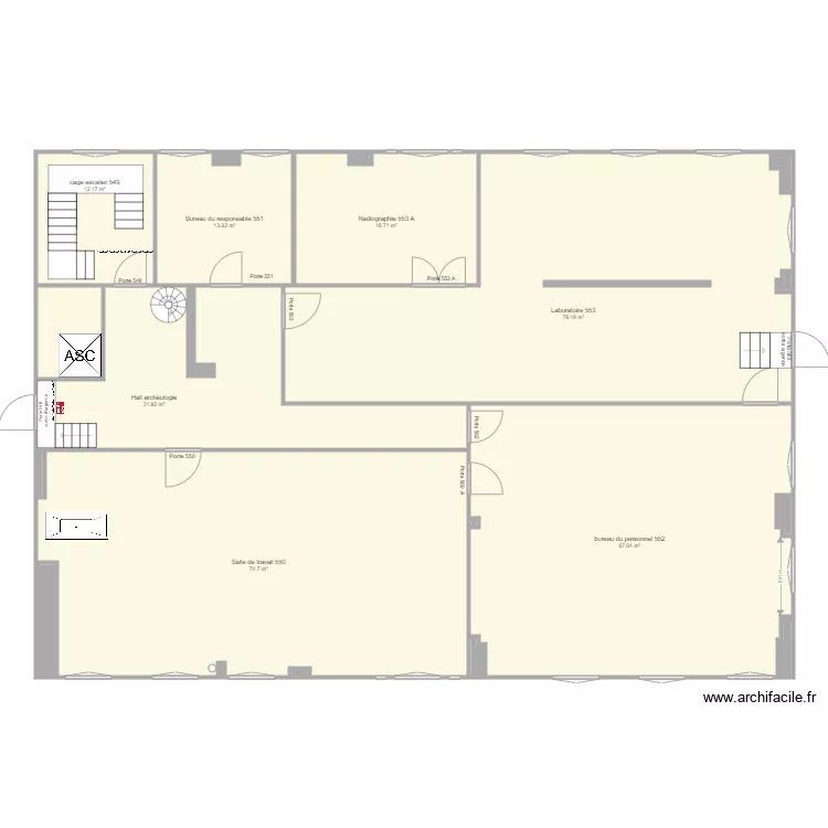 5e &eacute;tage arch&eacute;ologie. Plan de 