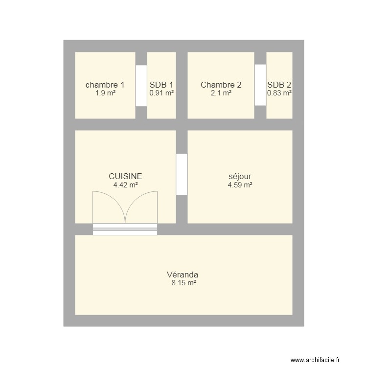 Maison Ajoupa. Plan de 0 pièce et 0 m2