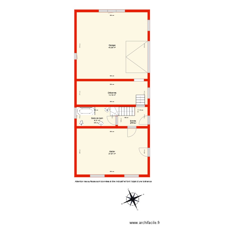 BI 4058 rdc côté. Plan de 0 pièce et 0 m2