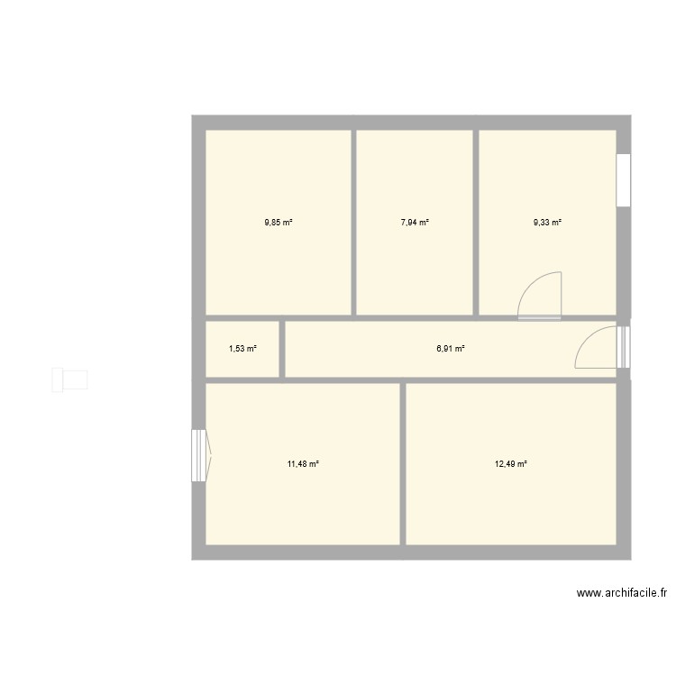 plan modification appartement Bruot Besançon. Plan de 0 pièce et 0 m2