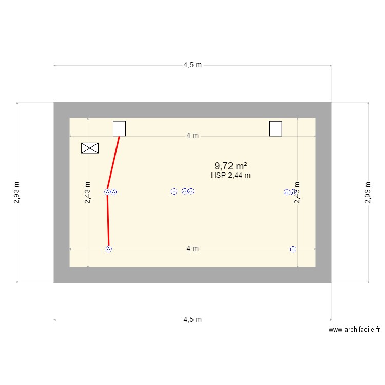 elec atelier coté voiture. Plan de 1 pièce et 10 m2