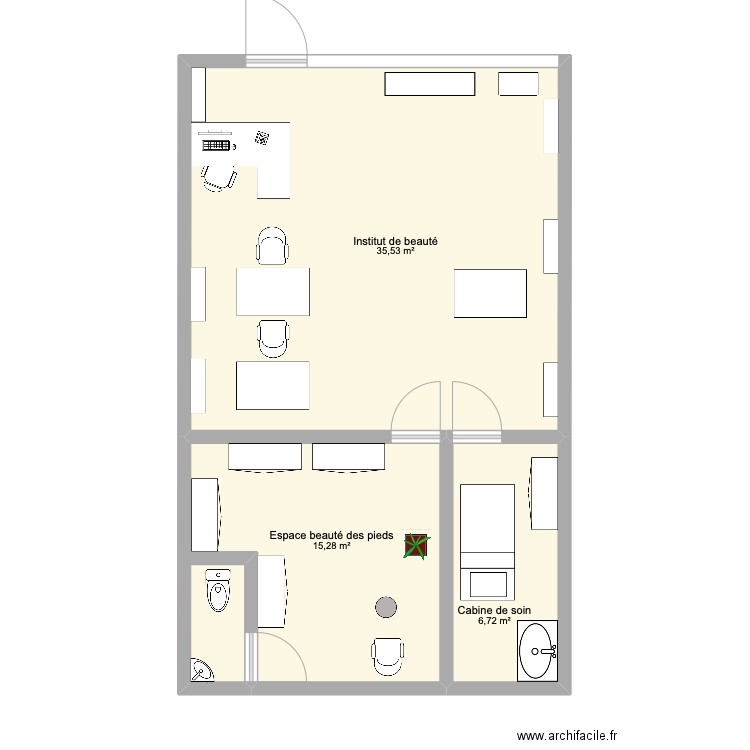 Institut de beauté. Plan de 0 pièce et 0 m2