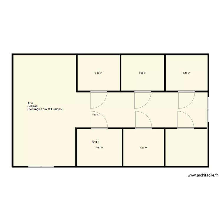 Plan box chevaux. Plan de 