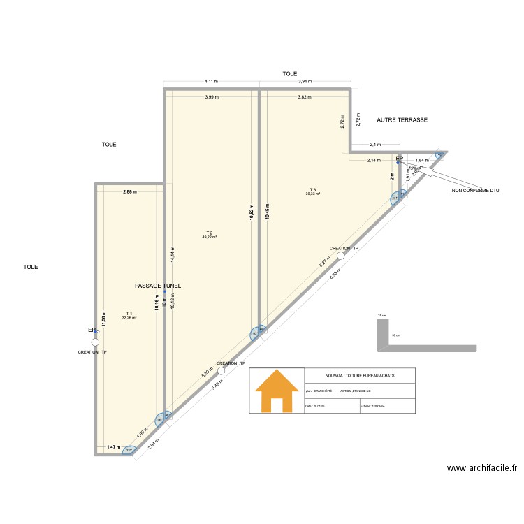 terrasse  inac GLPHOTELS NC. Plan de 4 pièces et 123 m2