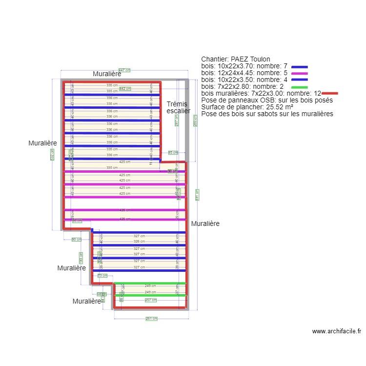 Plan PAEZ Plancher. Plan de 14 pièces et 19 m2