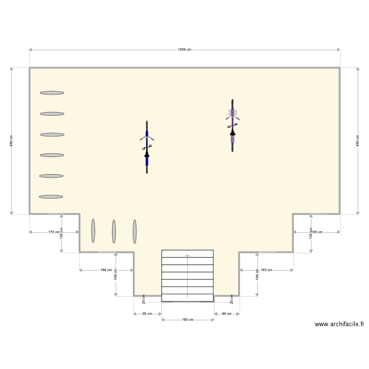 Cours velo 2. Plan de 1 pièce et 67 m2