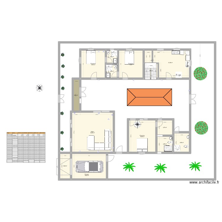 Touba1. Plan de 21 pièces et 848 m2