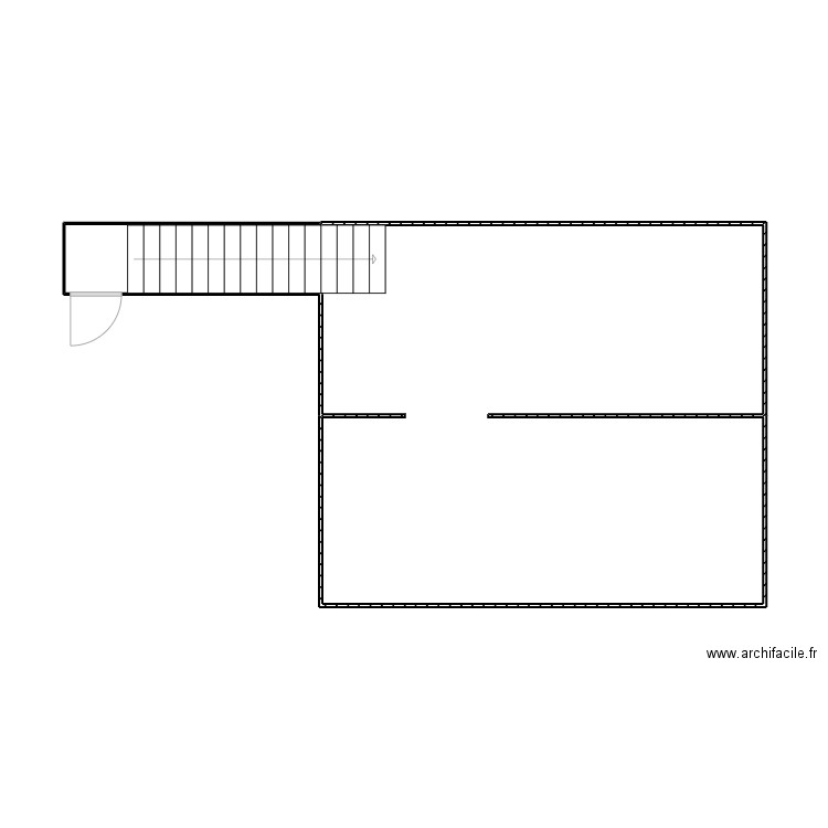 caves wasmes. Plan de 2 pièces et 45 m2