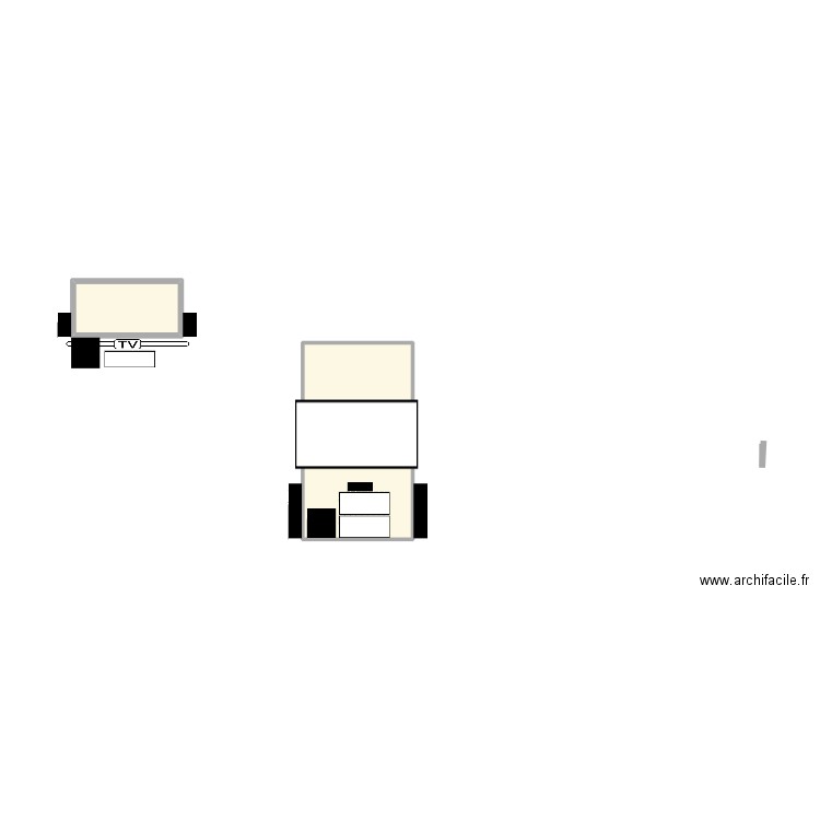 tvcrossac. Plan de 2 pièces et 8 m2