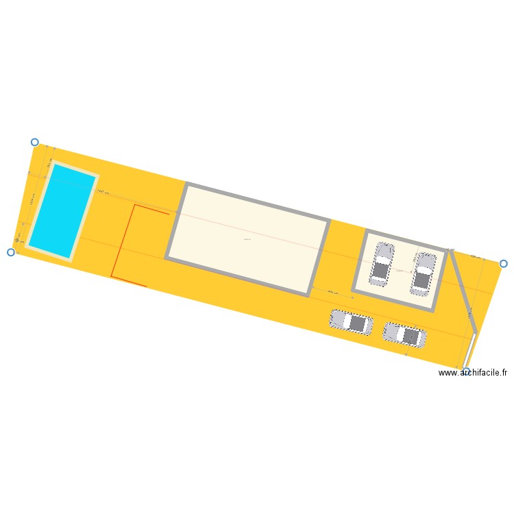 Chemin des escaliers. Plan de 2 pièces et 136 m2