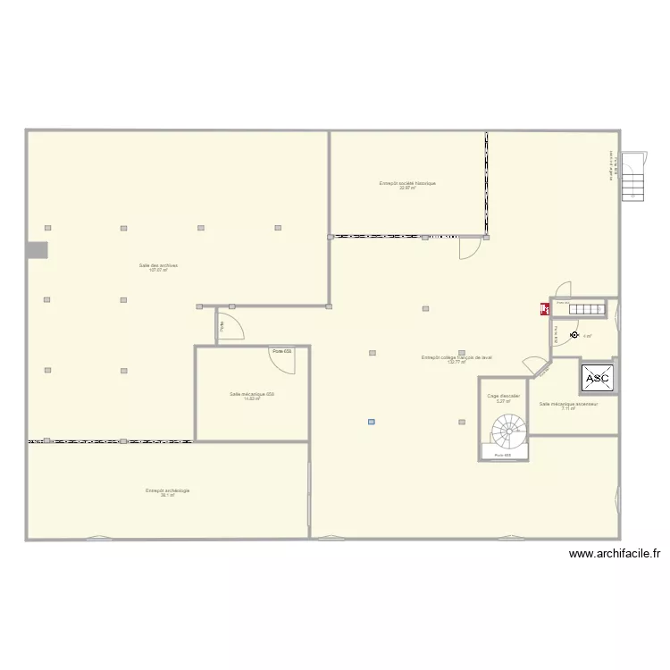 grenier 6e &eacute;tage 6 univ. Plan de 