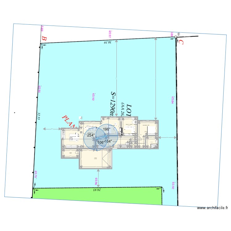 rdc seul avec terrain. Plan de 8 pièces et 156 m2