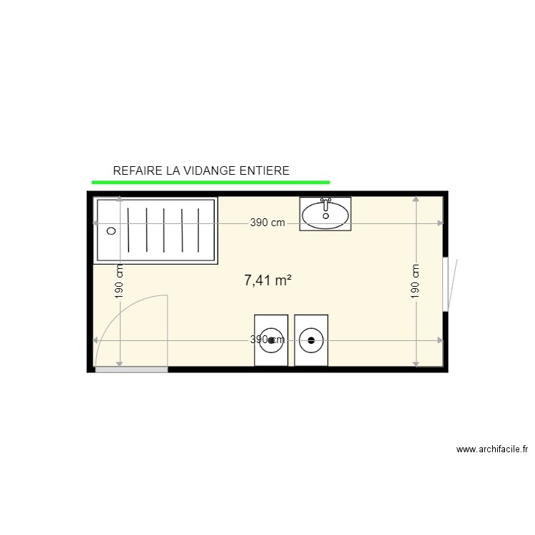 BAR DANIEL . Plan de 1 pièce et 7 m2