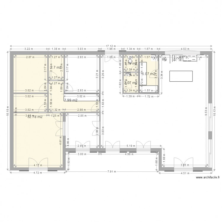 la case bambou 3ch. Plan de 0 pièce et 0 m2