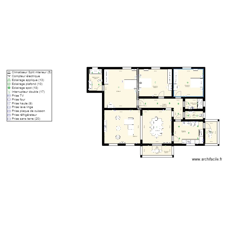 Villa Agondge plan_1. Plan de 12 pièces et 167 m2