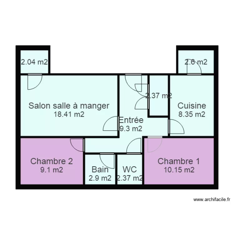 Appartement administration SAS 2. Plan de 