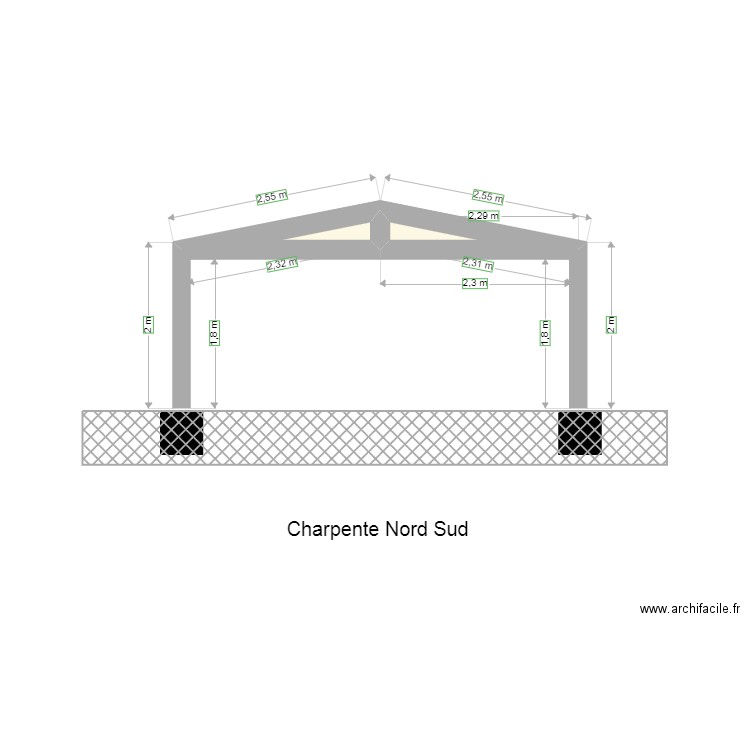 Charpente. Plan de 2 pièces et 0 m2