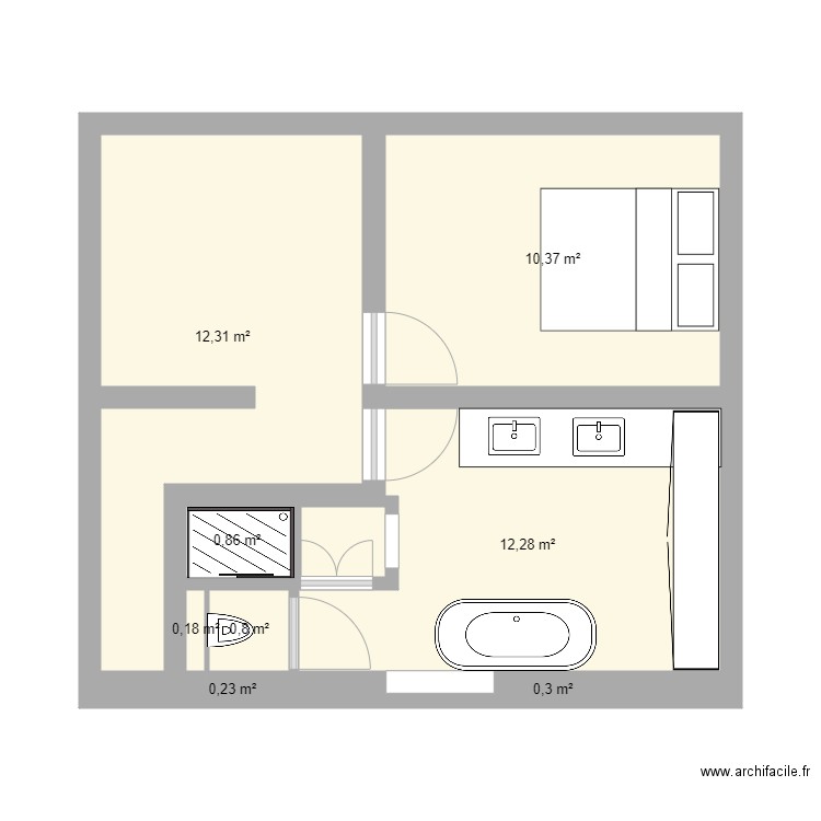 CHAMBRE CESSON. Plan de 0 pièce et 0 m2