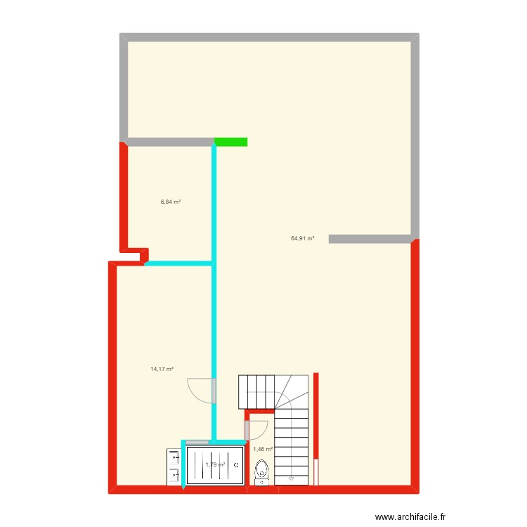 Plan 2. Plan de 5 pièces et 89 m2