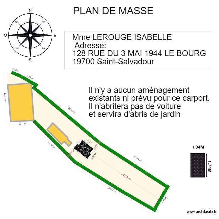 LEROUGE ISABELLE . Plan de 2 pièces et 89 m2