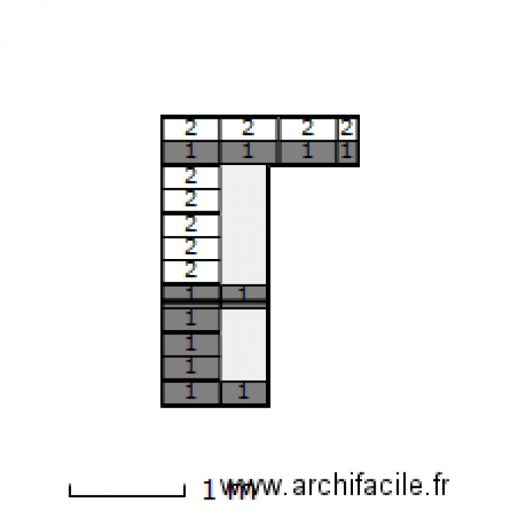 SDB 50x20 (mur de droite 0.93x2.50). Plan de 0 pièce et 0 m2