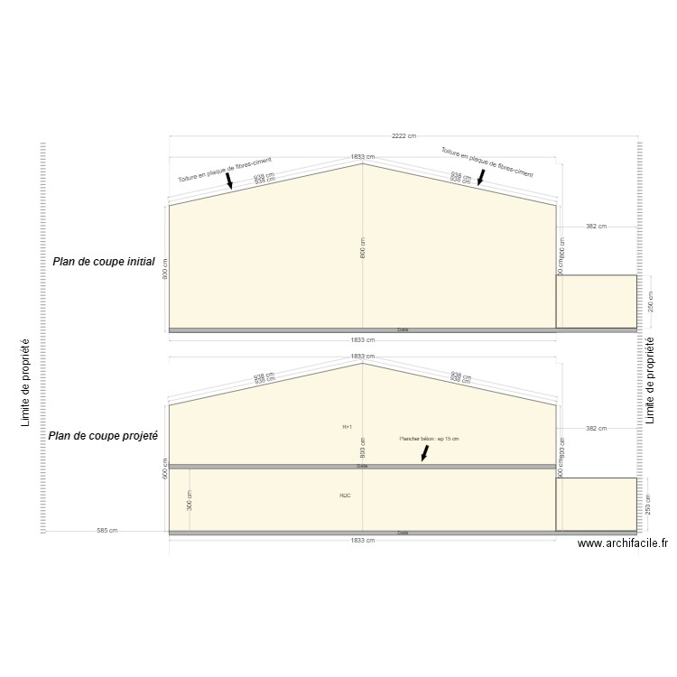 Plan de coupe Locminé . Plan de 0 pièce et 0 m2