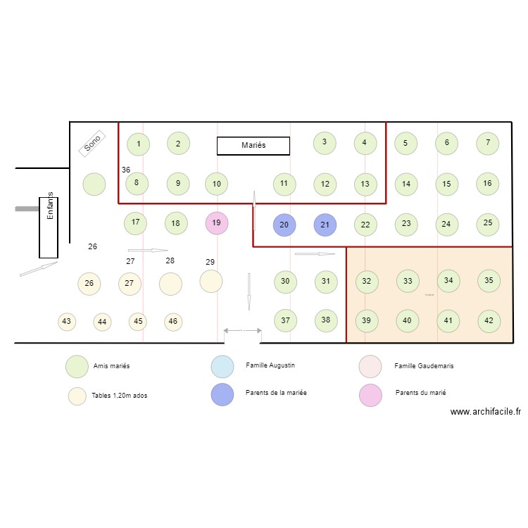 Disposition tables Chateau de Beauregard 3. Plan de 1 pièce et 74 m2