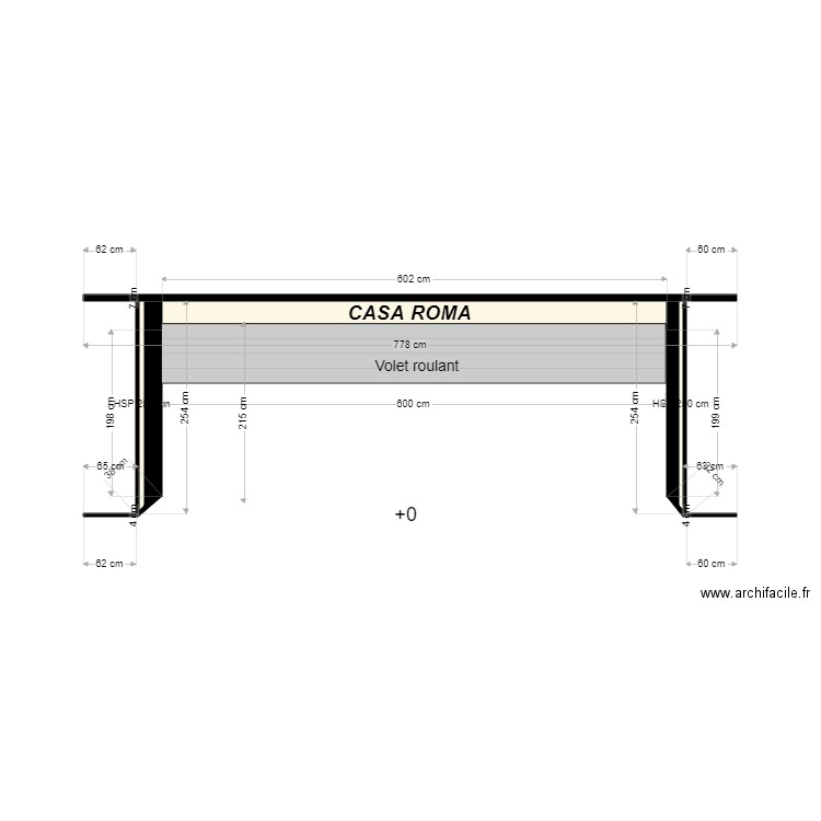 façade Casa Roma. Plan de 0 pièce et 0 m2