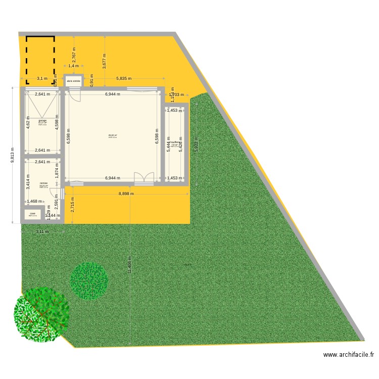 plan cadastre. Plan de 6 pièces et 78 m2