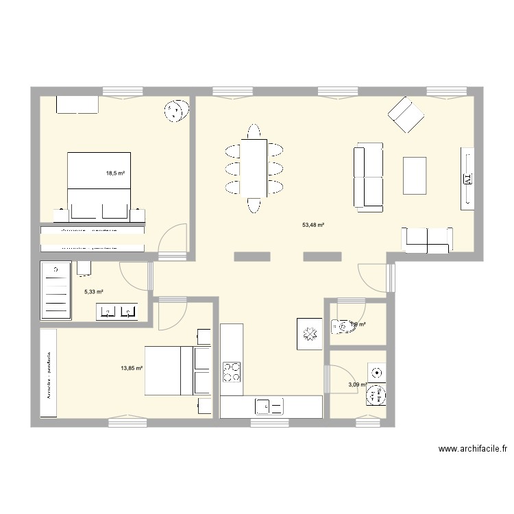 Appart meublé. Plan de 0 pièce et 0 m2