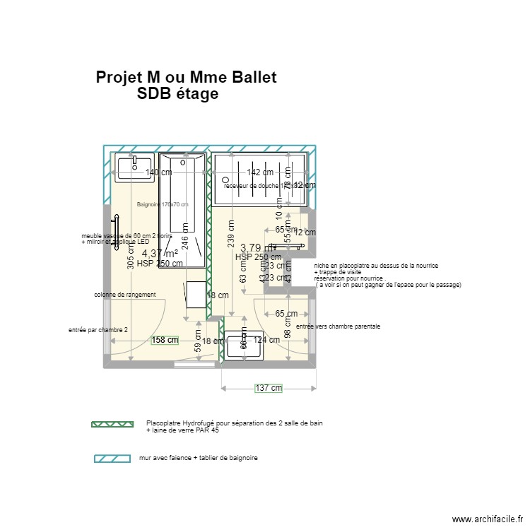 SDB BALLET02. Plan de 0 pièce et 0 m2