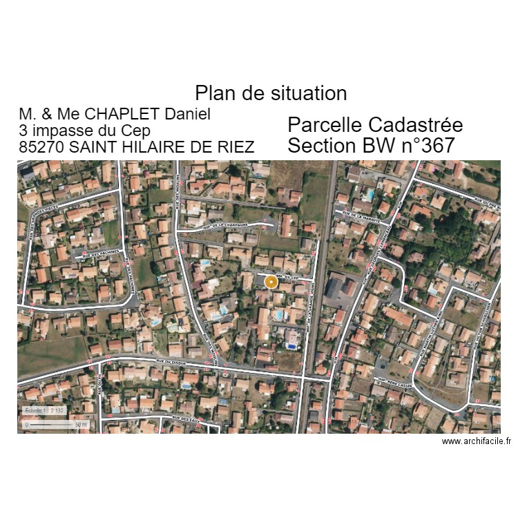 Plan de situation déclaration de travaux. Plan de 0 pièce et 0 m2