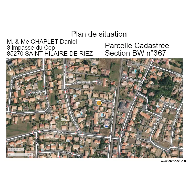 Plan de situation d&eacute;claration de travaux. Plan de 