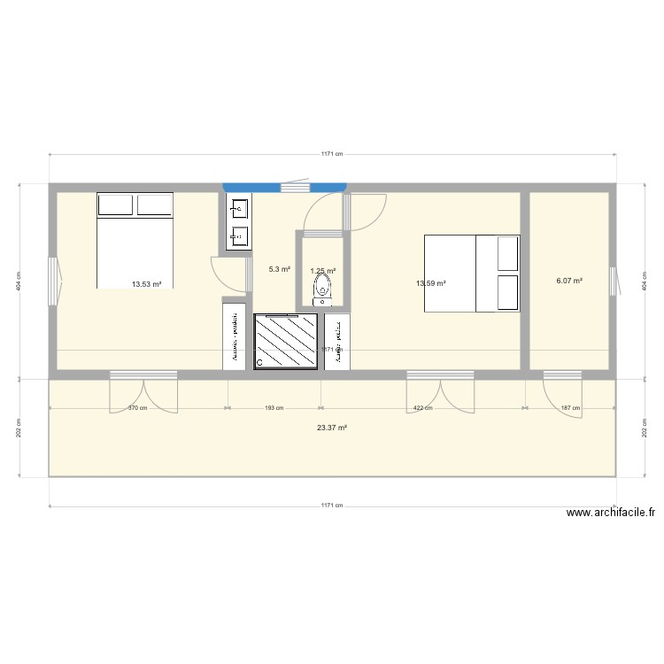 extension. Plan de 0 pièce et 0 m2