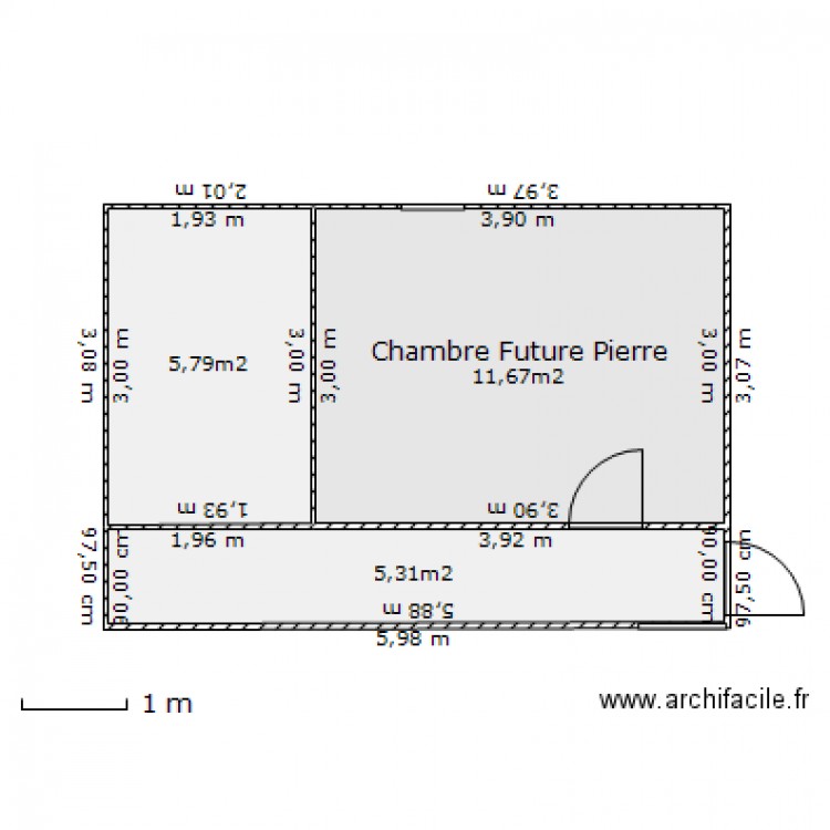 Chambre Future Pierre   Couloir. Plan de 0 pièce et 0 m2